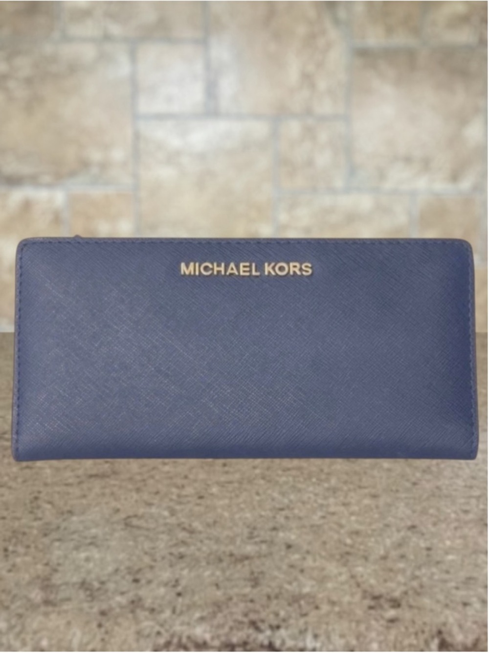 Michael Kors Card Case Carryall Wallet Navy Blue